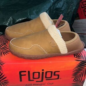 Brand new Flojos unisex Brown Slip-On Loafers